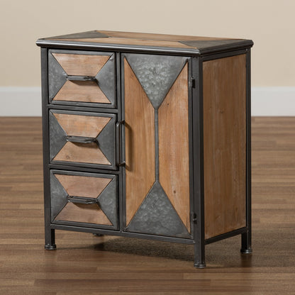 Baxton Studio - Laurel Storage Cabinet in Grey/Oak Brown - AM19136-Oak/Grey-Cabinet view 8