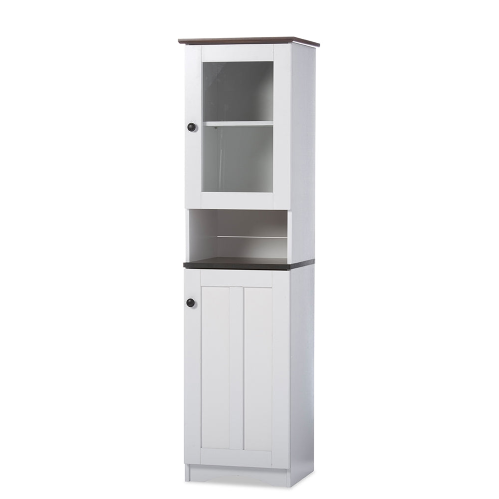 Baxton Studio - Lauren Kitchen Storage Cabinet in White/Wenge - DR 883300-White/Wenge view 1