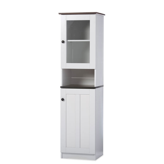 Baxton Studio - Lauren Kitchen Storage Cabinet in White/Wenge - DR 883300-White/Wenge view 1