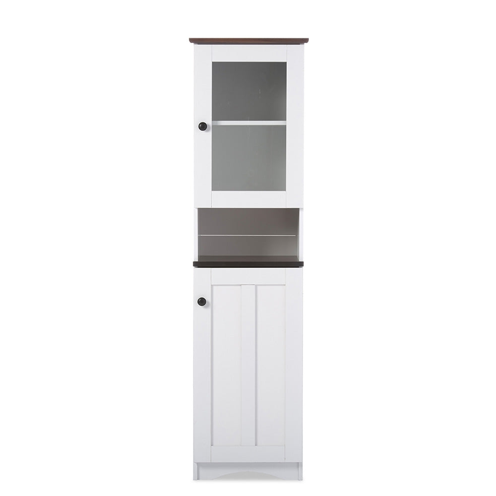 Baxton Studio - Lauren Kitchen Storage Cabinet in White/Wenge - DR 883300-White/Wenge view 2