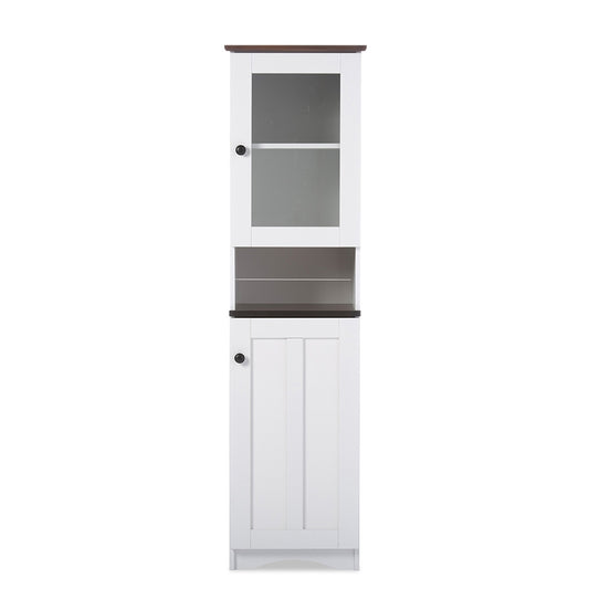 Baxton Studio - Lauren Kitchen Storage Cabinet in White/Wenge - DR 883300-White/Wenge view 2