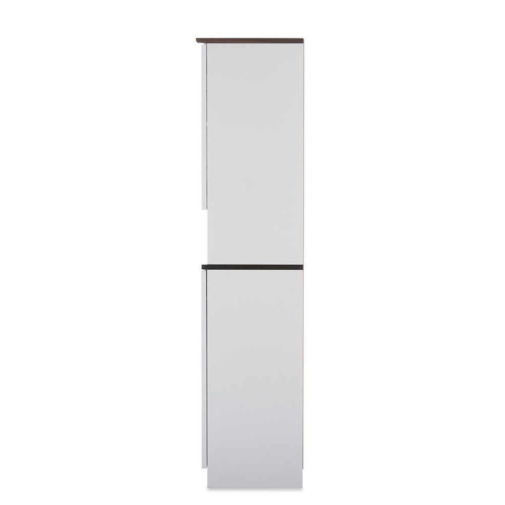 Baxton Studio - Lauren Kitchen Storage Cabinet in White/Wenge - DR 883300-White/Wenge view 3