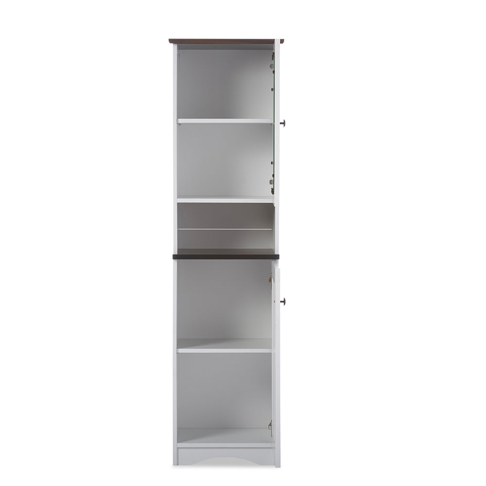 Baxton Studio - Lauren Kitchen Storage Cabinet in White/Wenge - DR 883300-White/Wenge view 4