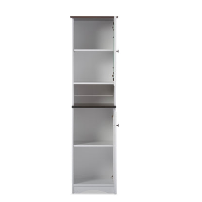 Baxton Studio - Lauren Kitchen Storage Cabinet in White/Wenge - DR 883300-White/Wenge view 4