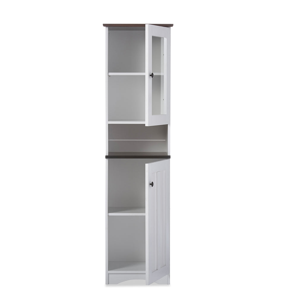 Baxton Studio - Lauren Kitchen Storage Cabinet in White/Wenge - DR 883300-White/Wenge view 5