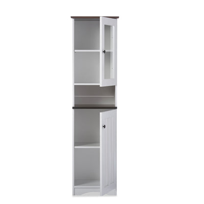 Baxton Studio - Lauren Kitchen Storage Cabinet in White/Wenge - DR 883300-White/Wenge view 5