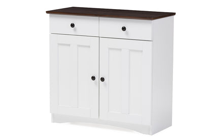 Baxton Studio - Lauren Kitchen Storage Cabinet in White/Wenge - DR 883400-White/Wenge view 1