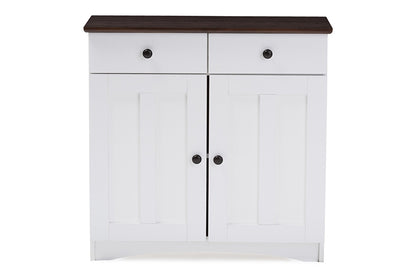 Baxton Studio - Lauren Kitchen Storage Cabinet in White/Wenge - DR 883400-White/Wenge view 2