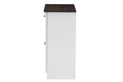 Baxton Studio - Lauren Kitchen Storage Cabinet in White/Wenge - DR 883400-White/Wenge view 4