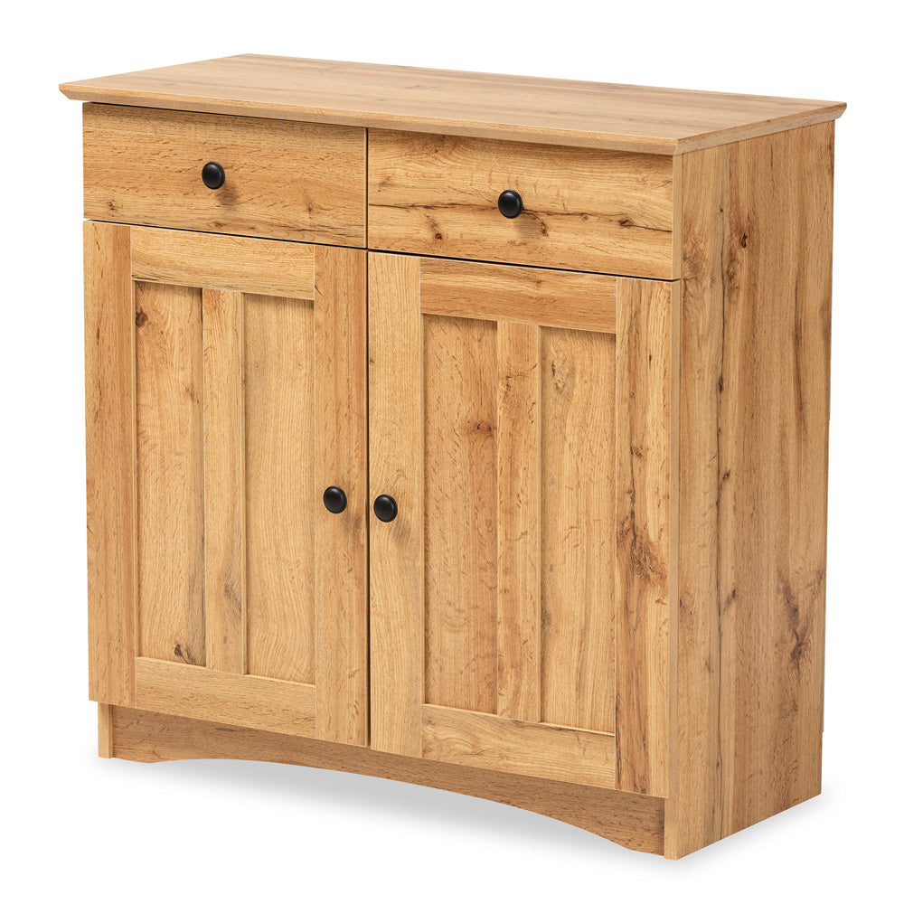 Baxton Studio - Lauren Storage Cabinet in Oak Brown/Black - DR 883400-Wotan Oak view 1