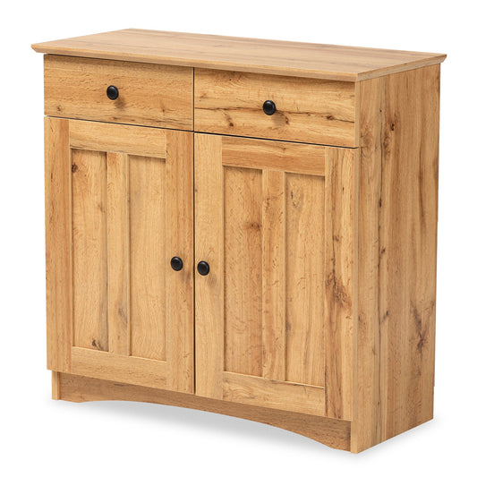 Baxton Studio - Lauren Storage Cabinet in Oak Brown/Black - DR 883400-Wotan Oak view 1