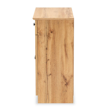 Baxton Studio - Lauren Storage Cabinet in Oak Brown/Black - DR 883400-Wotan Oak view 4