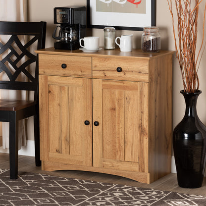Baxton Studio - Lauren Storage Cabinet in Oak Brown/Black - DR 883400-Wotan Oak view 6