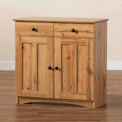 Baxton Studio - Lauren Storage Cabinet in Oak Brown/Black - DR 883400-Wotan Oak view 7