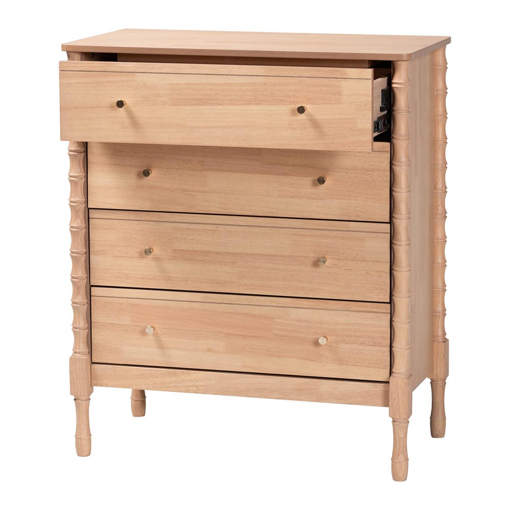 Baxton Studio - Laurent Chest in Beech Brown - MG9017-Beech-4DW-Chest view 3
