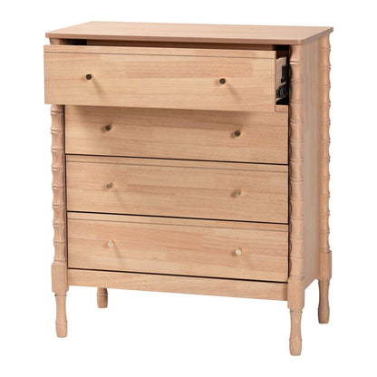 Baxton Studio - Laurent Chest in Beech Brown - MG9017-Beech-4DW-Chest view 3