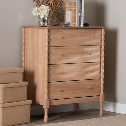 Baxton Studio - Laurent Chest in Beech Brown - MG9017-Beech-4DW-Chest view 9