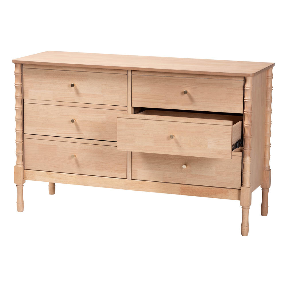 Baxton Studio - Laurent Dresser in Beech Brown - MG9017-Beech-6DW-Dresser view 3