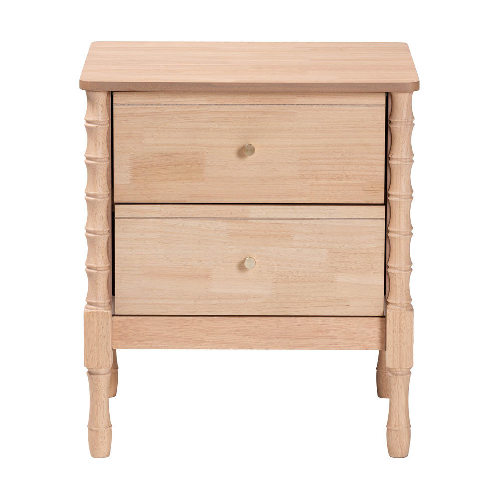 Baxton Studio - Laurent Nightstand in Beech Brown - MG9017-Beech-2DW-NS view 3