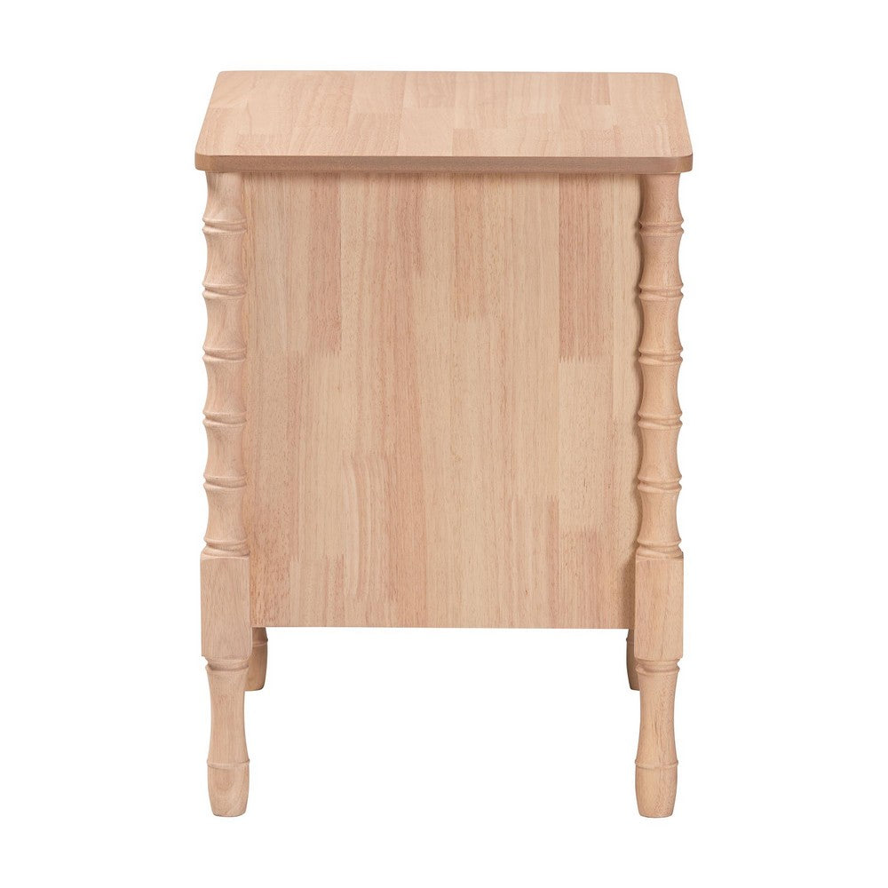Baxton Studio - Laurent Nightstand in Beech Brown - MG9017-Beech-2DW-NS view 4