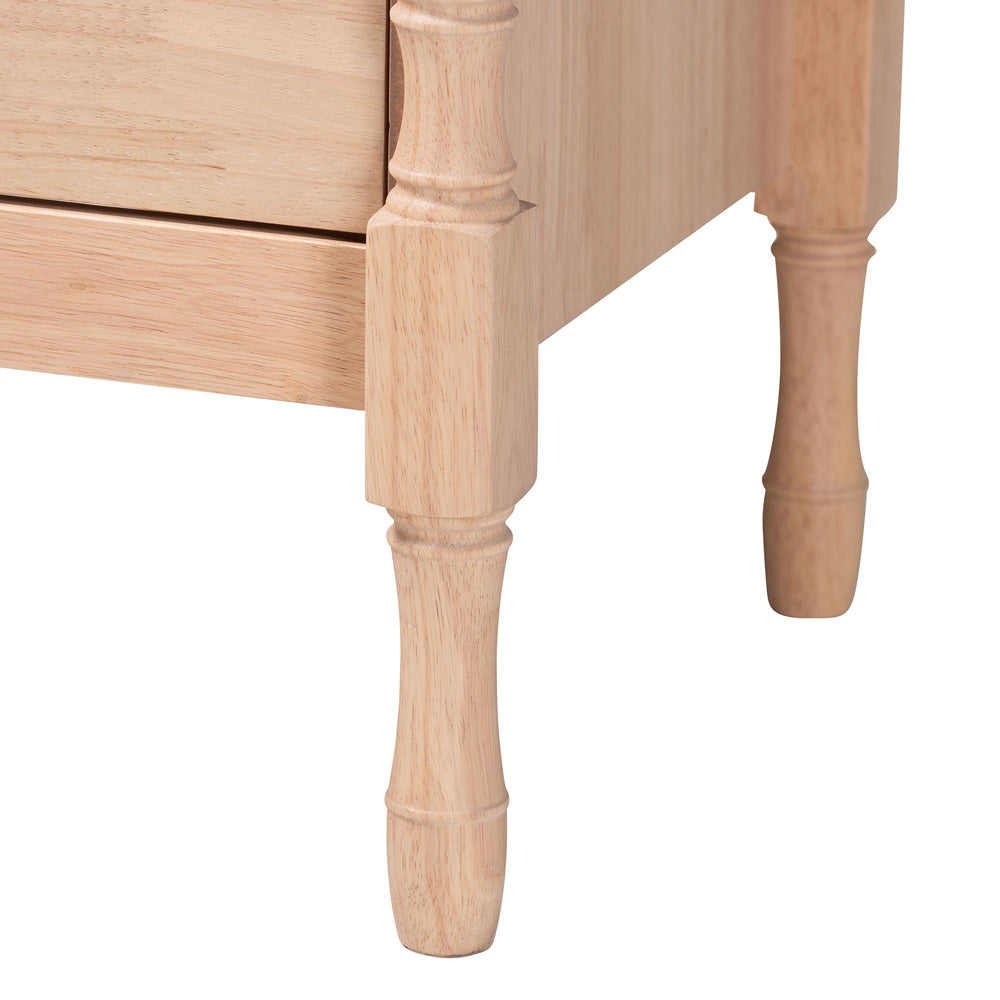 Baxton Studio - Laurent Nightstand in Beech Brown - MG9017-Beech-2DW-NS view 6