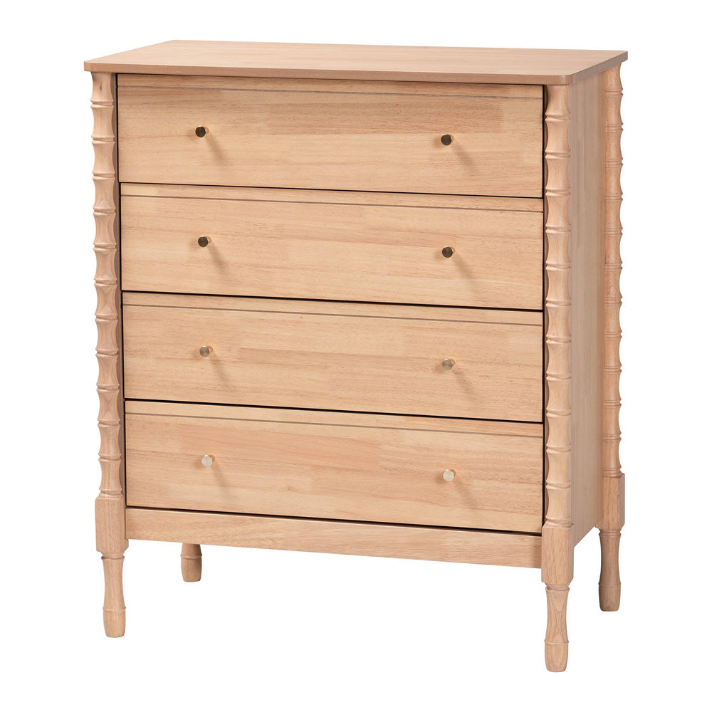 Baxton Studio - Laurent Queen Bedroom Set in Beech Brown - Candis-Beech-Queen 4PC Bedroom Set view 5