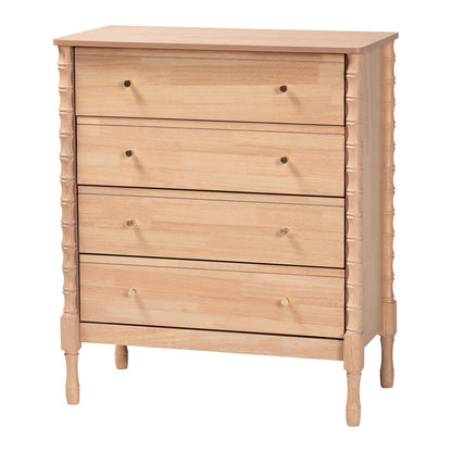 Baxton Studio - Laurent Queen Bedroom Set in Beech Brown - Candis-Beech-Queen 5PC Bedroom Set view 5
