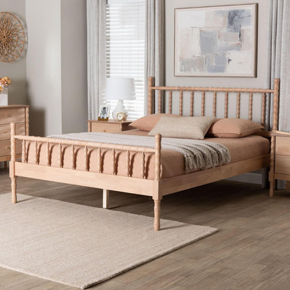 Baxton Studio - Laurent Queen Size Bed in Beech Brown - MG0258-Beech-Queen view 7