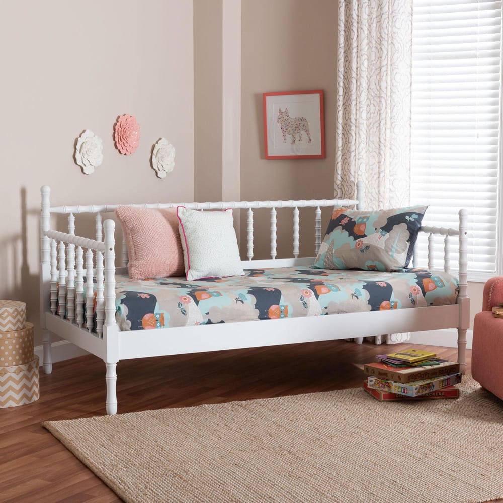 Baxton Studio - Laurent Twin Size Daybed in White - MG0258-1-White-Daybed-Twin view 6