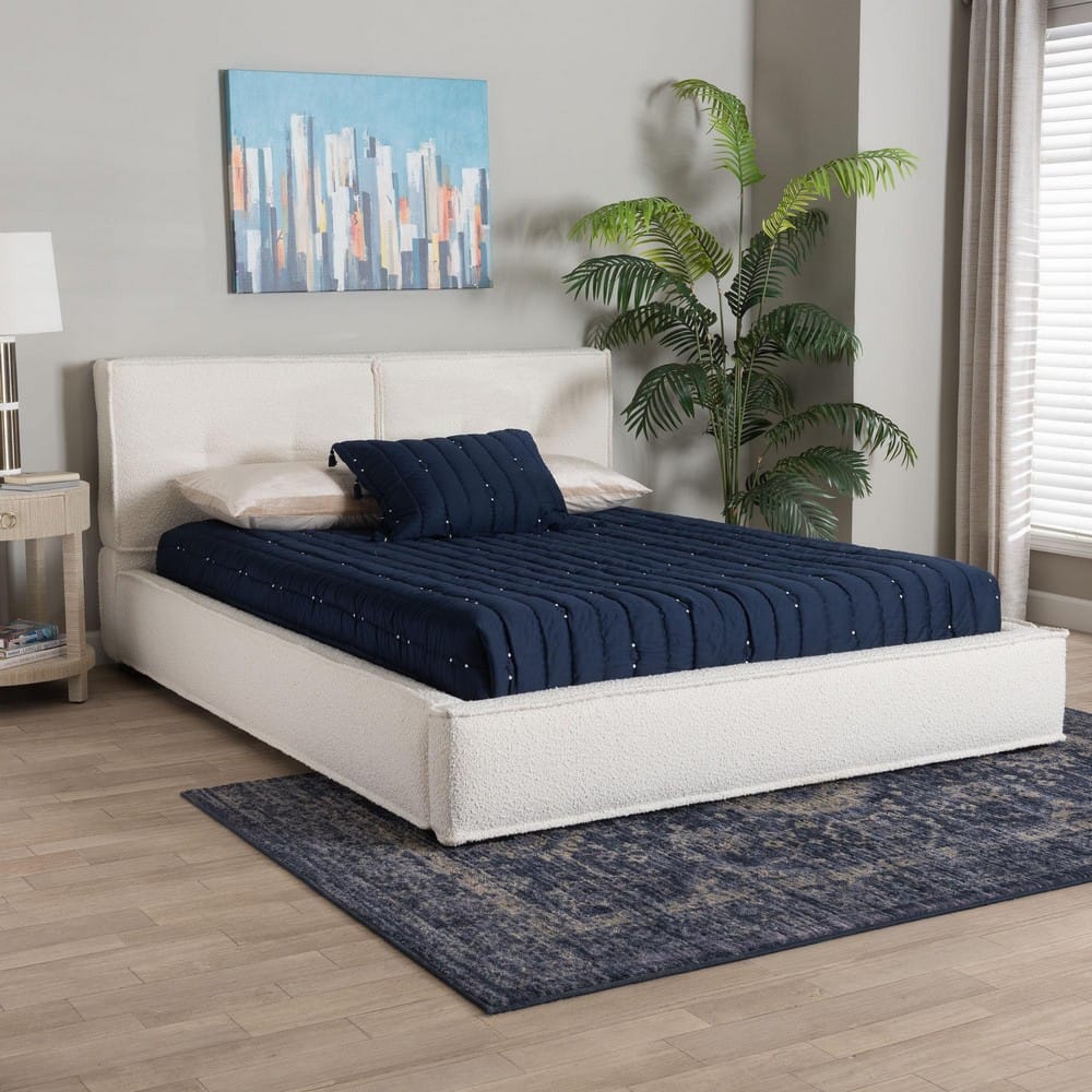 Baxton Studio - Laverick Queen Size Bed in Cream/Black - BBT61214-Cream-Queen view 7