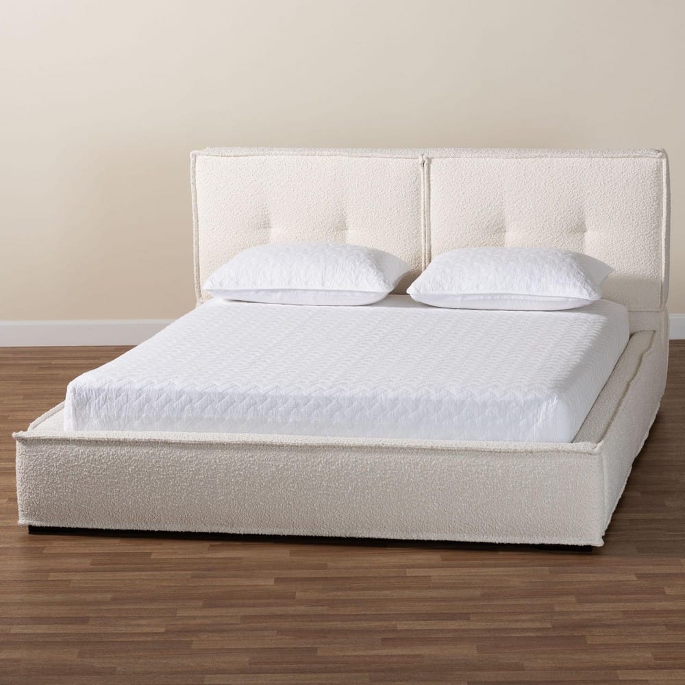 Baxton Studio - Laverick Queen Size Bed in Cream/Black - BBT61214-Cream-Queen view 8