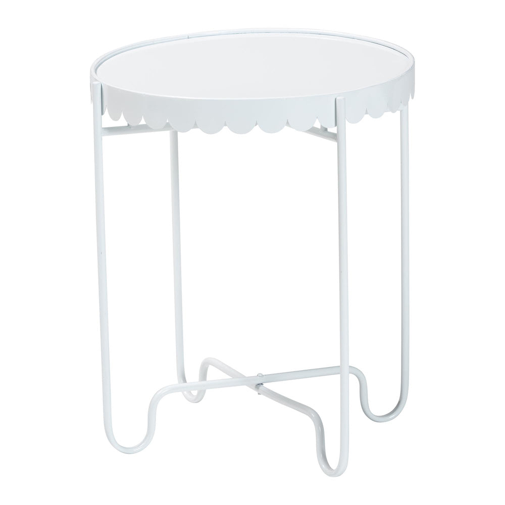 Baxton Studio - Laverne End Table in White - H01-122082-White/Metal-Side Table view 1
