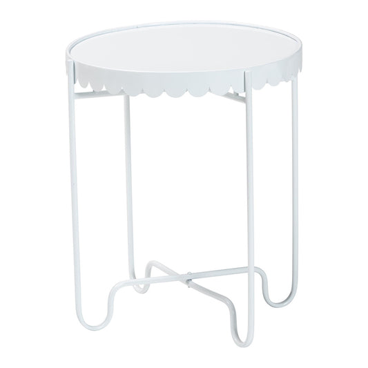 Baxton Studio - Laverne End Table in White - H01-122082-White/Metal-Side Table view 1