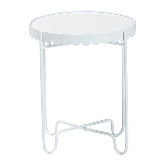 Baxton Studio - Laverne End Table in White - H01-122082-White/Metal-Side Table view 2