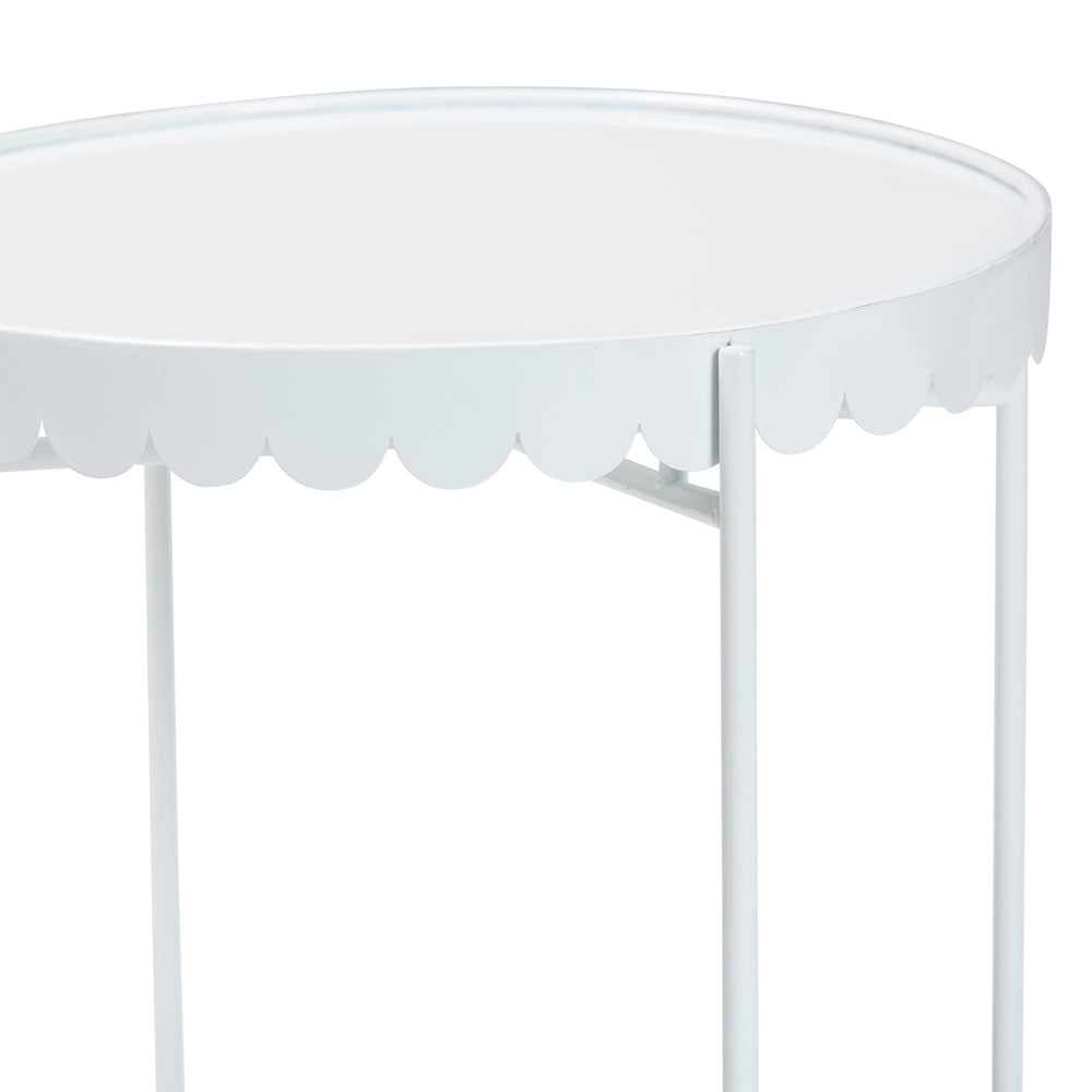 Baxton Studio - Laverne End Table in White - H01-122082-White/Metal-Side Table view 3