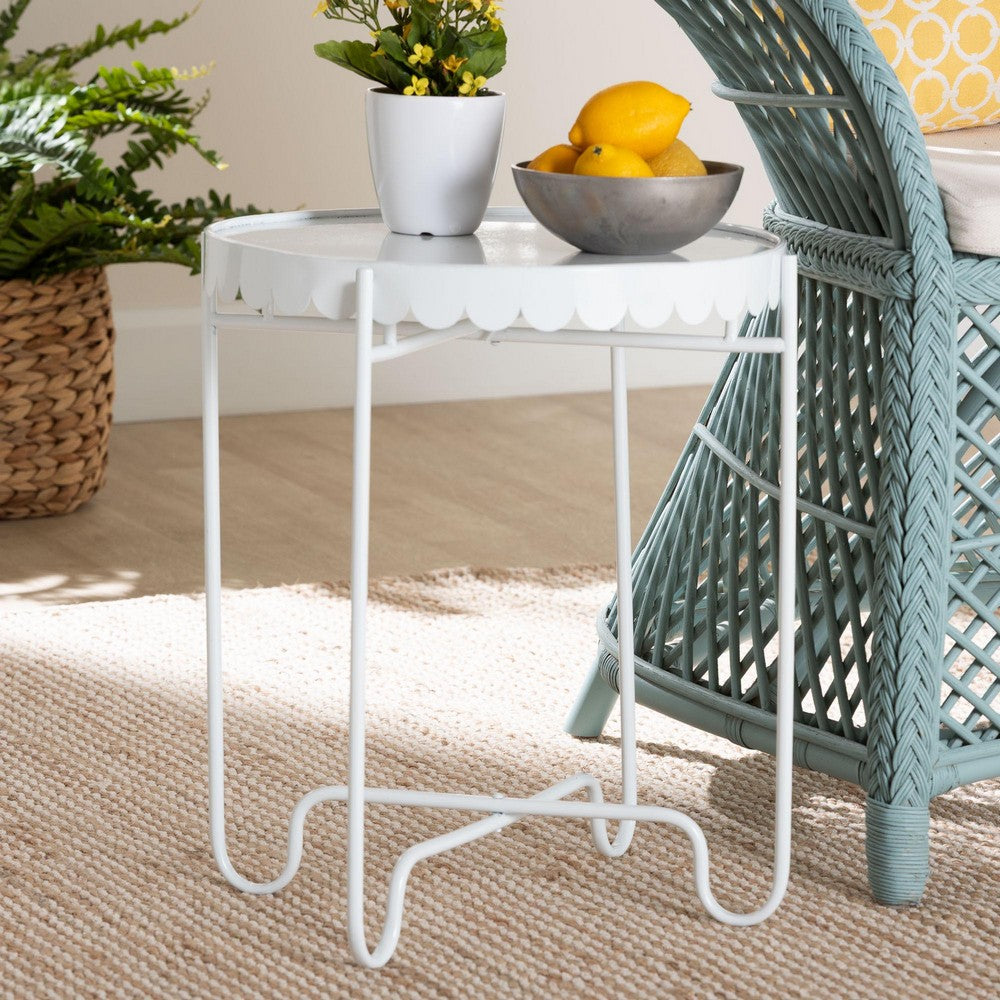 Baxton Studio - Laverne End Table in White - H01-122082-White/Metal-Side Table view 7