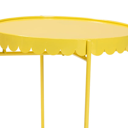 Baxton Studio - Laverne End Table in Yellow - H01-122082-Yellow/Metal-Side Table view 3