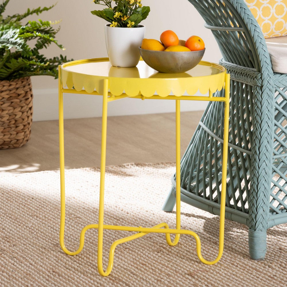 Baxton Studio - Laverne End Table in Yellow - H01-122082-Yellow/Metal-Side Table view 7