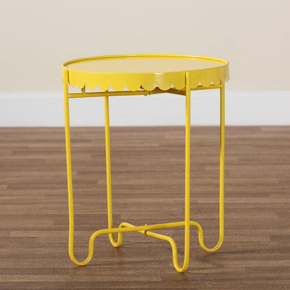 Baxton Studio - Laverne End Table in Yellow - H01-122082-Yellow/Metal-Side Table view 8
