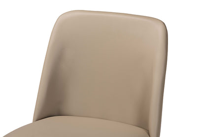 Baxton Studio - Lavin Set of 2 Dining Chairs in Walnut Light Brown/Beige - RT324-CHR view 4
