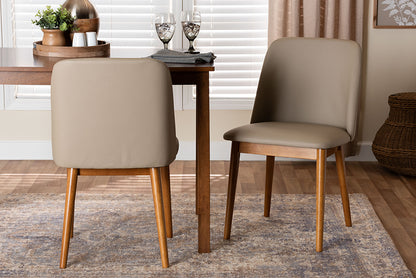 Baxton Studio - Lavin Set of 2 Dining Chairs in Walnut Light Brown/Beige - RT324-CHR view 7