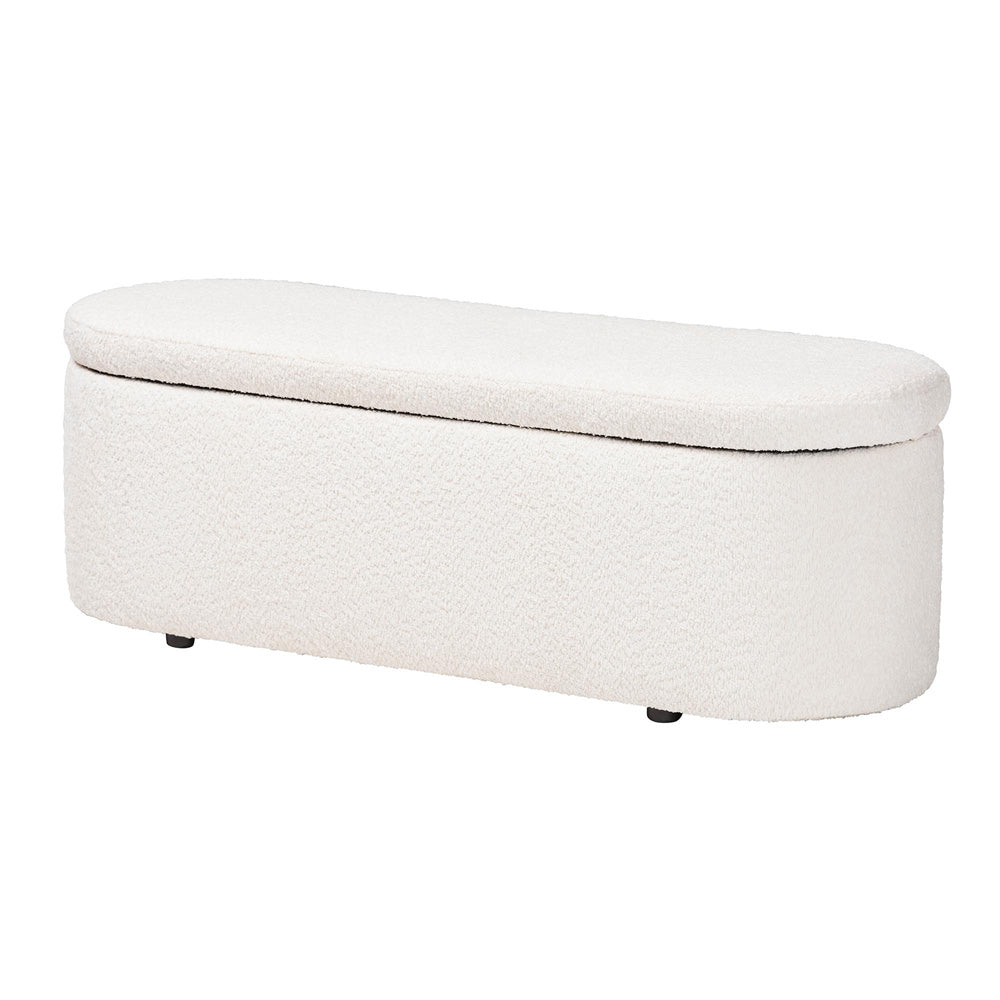 Baxton Studio - Lavina Storage Bench in White - BBT3212.11 A2-White-Bench view 1