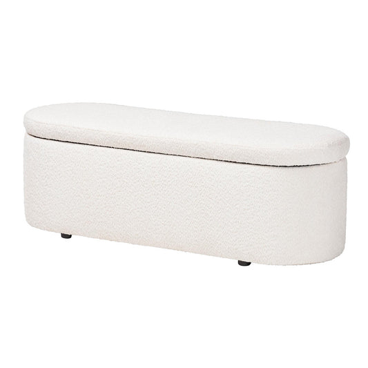 Baxton Studio - Lavina Storage Bench in White - BBT3212.11 A2-White-Bench view 1