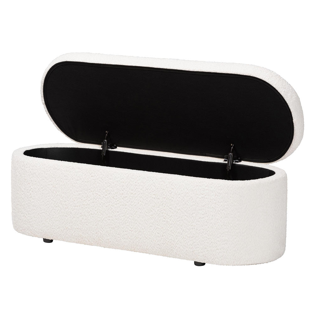 Baxton Studio - Lavina Storage Bench in White - BBT3212.11 A2-White-Bench view 2