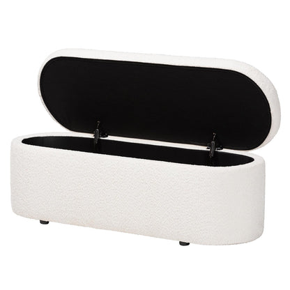 Baxton Studio - Lavina Storage Bench in White - BBT3212.11 A2-White-Bench view 2