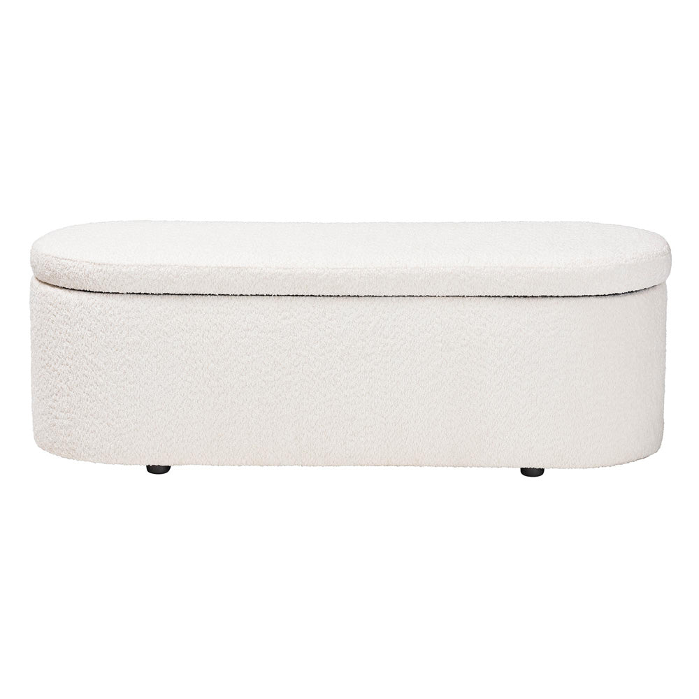 Baxton Studio - Lavina Storage Bench in White - BBT3212.11 A2-White-Bench view 3