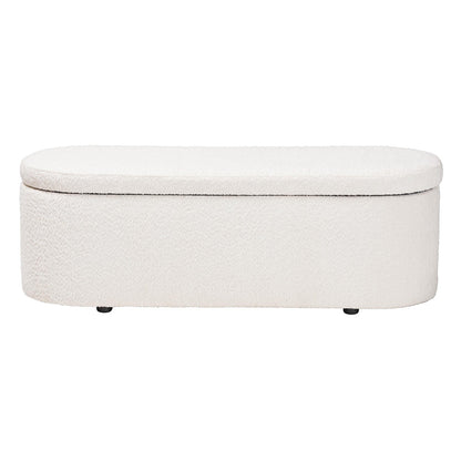 Baxton Studio - Lavina Storage Bench in White - BBT3212.11 A2-White-Bench view 3