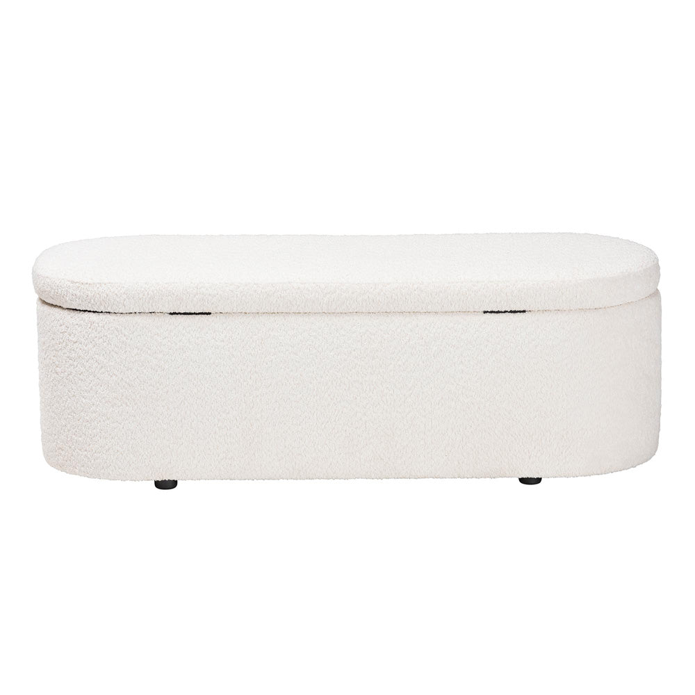 Baxton Studio - Lavina Storage Bench in White - BBT3212.11 A2-White-Bench view 5