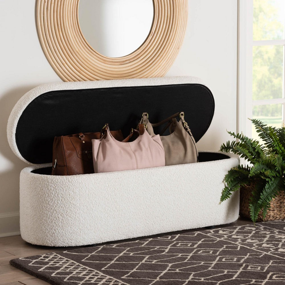 Baxton Studio - Lavina Storage Bench in White - BBT3212.11 A2-White-Bench view 9