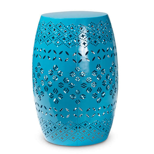 Baxton Studio - Lavinia Outdoor Side Table in Blue - H01-97938C Blue Metal Side Table view 1